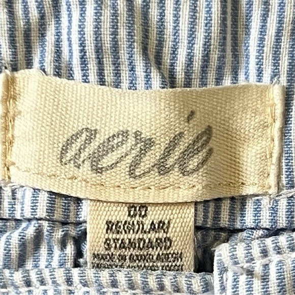 Slate-Blue & White Pinstripe Shorts Size 00 Summer Resort Yacht Club 5” Aerie - Picture 3 of 5